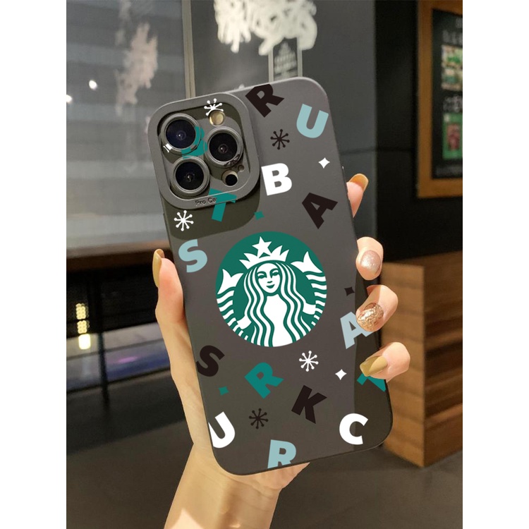 Ốp Điện Thoại Viền Vuông In Hình Gấu Starbucks Cho Xiaomi Redmi Note 12 4G Pro 5G 9S 9A 12C