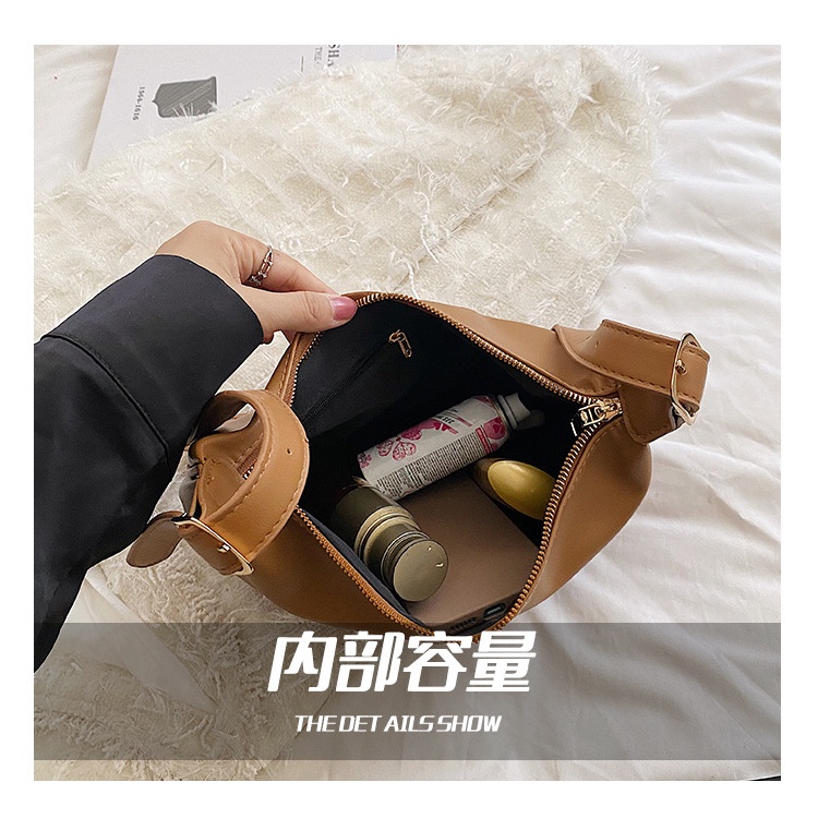 Ielgy Túi Đeo Chéo Chất Liệu Pu Điều Chỉnh Được Hình Bánh Bao / Cấu Trúc Vĩnh Viễn: Ngăn Đựng Thẻ Có Khóa Kéo