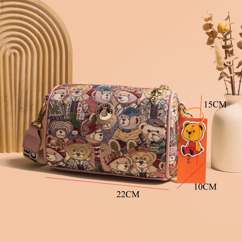 Túi Xách Đeo Chéo Cỡ Lớn Hình Gấu Katy Boston Đáng Yêu