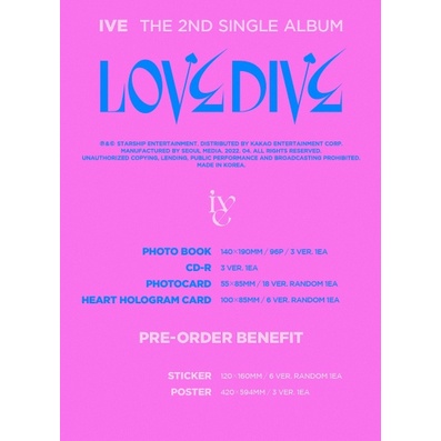 IVE - LOVE DIVE 2nd Single Album