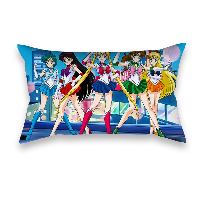 Vỏ Gối Vuông 50 * 30cm In Hình Thủy Thủ Mặt Trăng Đáng Yêu