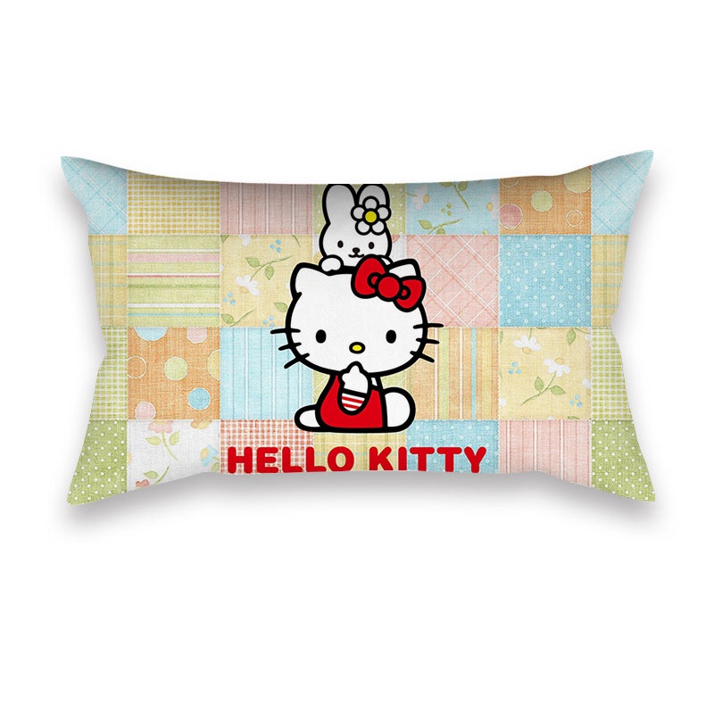 Vỏ Gối Vuông 50 * 30cm In Hình Hello Kitty Đáng Yêu
