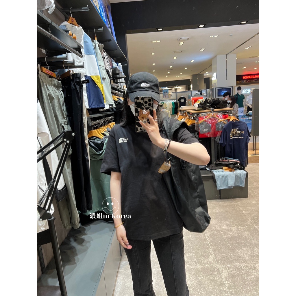 Áo Thun Cotton Ngắn Tay In LOGO The North Face Họa Tiết Rằn Ri NT7UN58