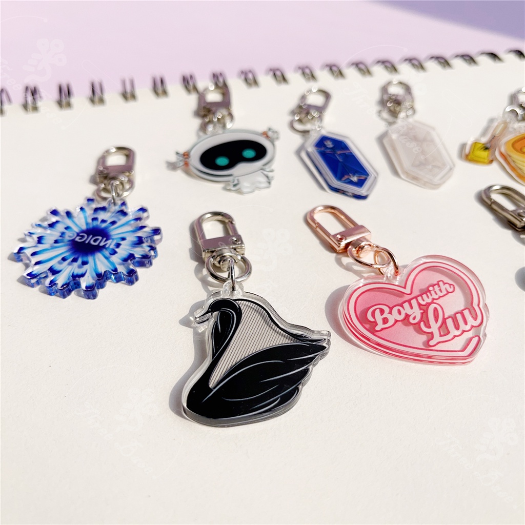 Móc Chìa Khóa Bằng Acrylic Hình Nhóm Nhạc BTS Hoạt Hình Dễ Thương