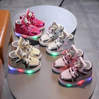 Giày Thể Thao Có Đèn led Hello Kitty toodler girl | Giày Thể Thao Thiết Kế Năng Động Hợp Thời Trang Cho Bé