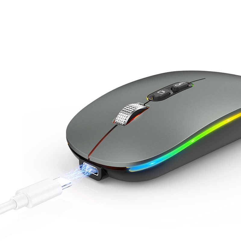 Chuột Không Dây Bluetooth 2.4G Hai Chế Độ Có Đèn Nền Loại C Cho Máy Tính