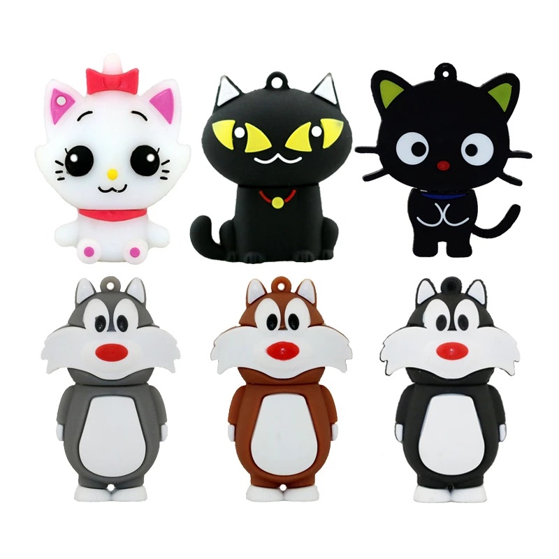 Usb OTG128GB / 64GB / 32GB / 16GB / 8GB Tốc Độ Cao Bằng Silicon Hình Cáo / Kitty Dễ Thương