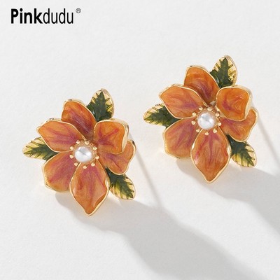Đôi khuyên tai Pinkdudu PD947 kiểu hoa phong cách cổ điển dành cho nữ