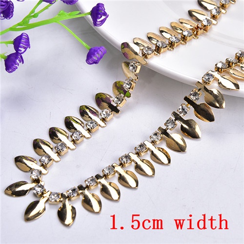 Cuộn Dây Ruy Băng Đính Đá Pha Lê 1Yards Dùng Trang Trí Túi Xách / Quần Áo DIY