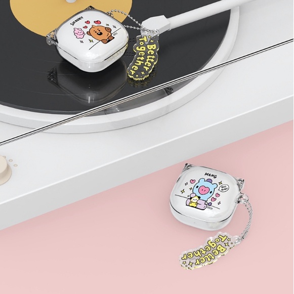 BTS BT21 Official My Little Buddy Clear Slim Case Cover Compatible with Galaxy Buds 2 Pro / Buds 2 / Buds Pro / Buds Live
