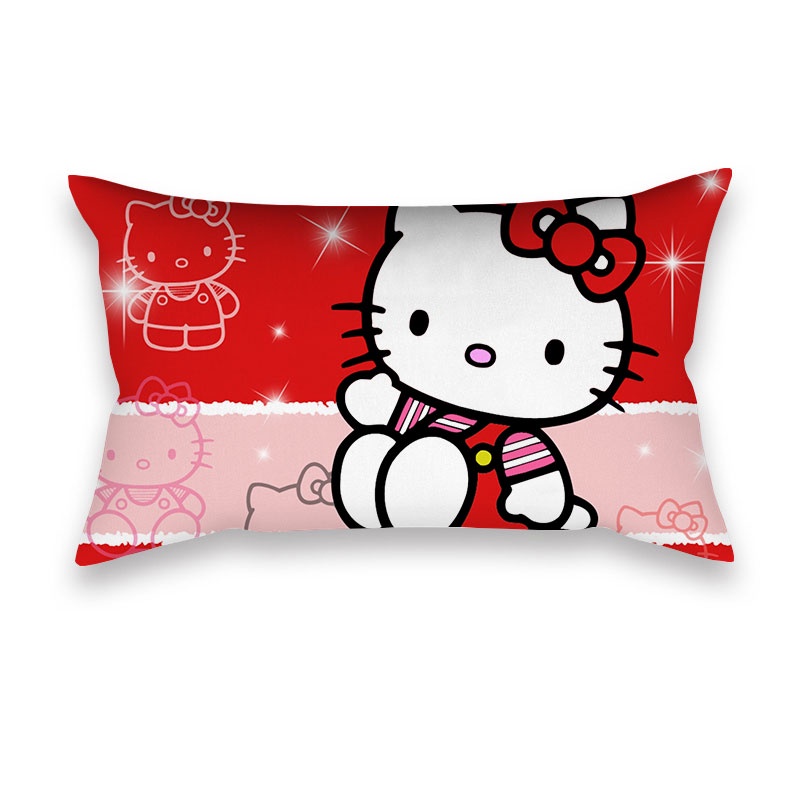 Vỏ Gối Vuông 50 * 30cm In Hình Hello Kitty Đáng Yêu