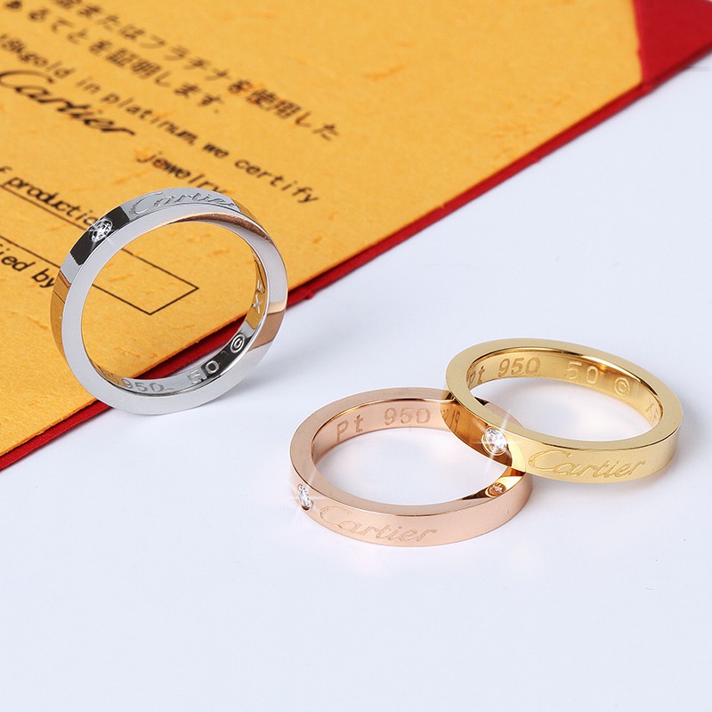 Nhẫn Thời Trang Có Chữ Ký C Mẫu Mới Chiều Rộng 3mm