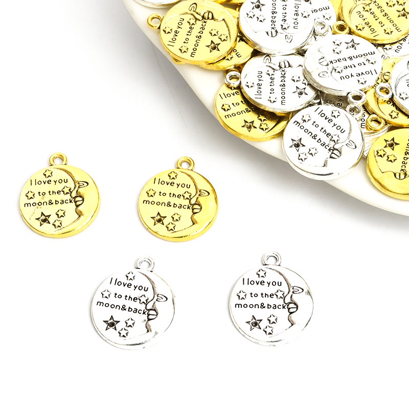 Set 5 Mặt Vòng cổ Khắc Chữ I love you★Đồng Hồ Đeo Tay Sang Trọng Cao Cấp★Mặt Trăng Và Mặt Trăng Lưng