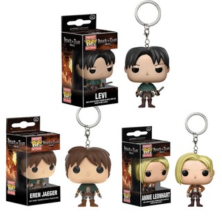 Funko Pop! 2 "Attack on Titan Eren Jaeger Levi · Ackerman Móc Khóa Nhân Vật Hành Động Móc Khóa Đồ Chơi Mô Hình Búp Bê