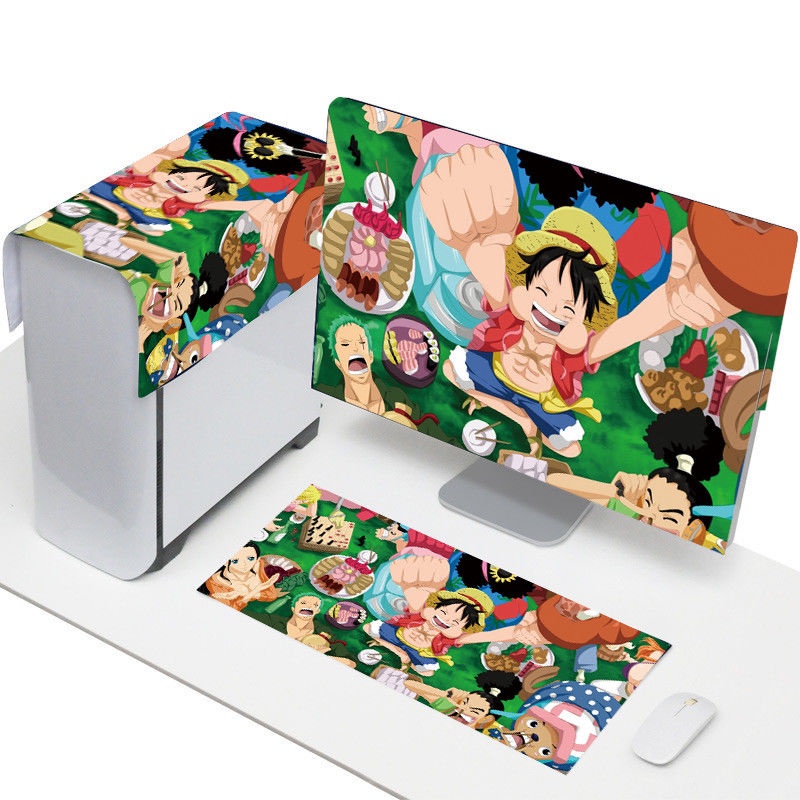 Vua hải tặc Bộ 3 khăn phủ máy tính để bàn tấm che bụi màn hình bàn phím vải tốt đủ  che bụi bàn phím size 17 19 20 22 23 24 25 27 26 31 32 34 inch