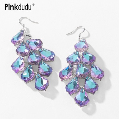 Khuyên tai Pinkdudu PD1004 dáng dài đính đá phong cách thời trang dành cho nữ