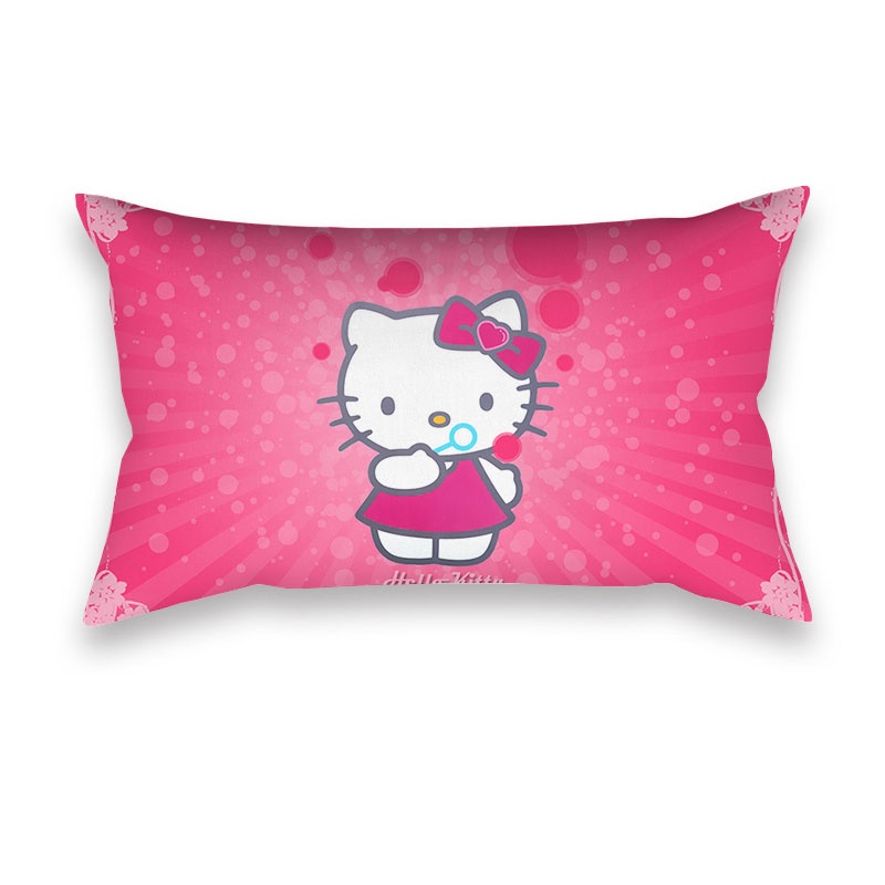Vỏ Gối Vuông 50 * 30cm In Hình Hello Kitty Đáng Yêu