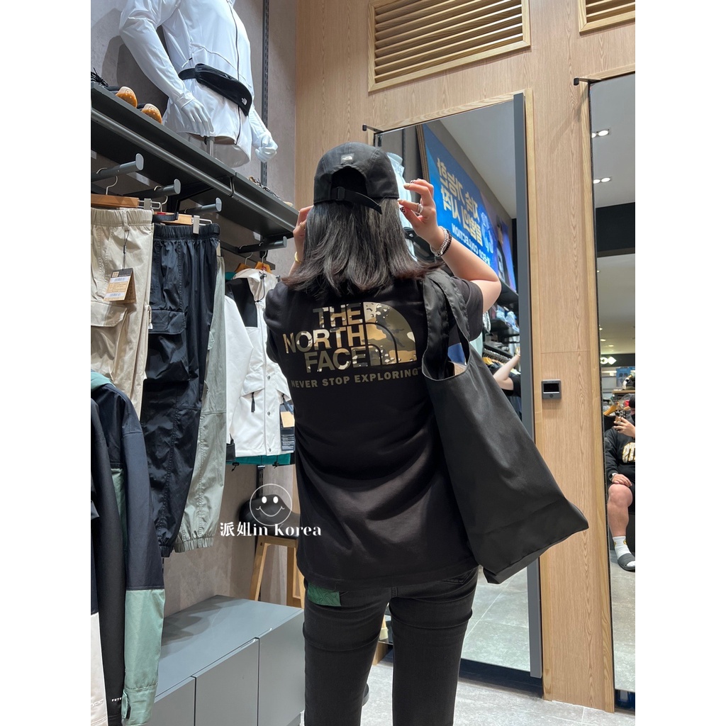 Áo Thun Cotton Ngắn Tay In LOGO The North Face Họa Tiết Rằn Ri NT7UN58