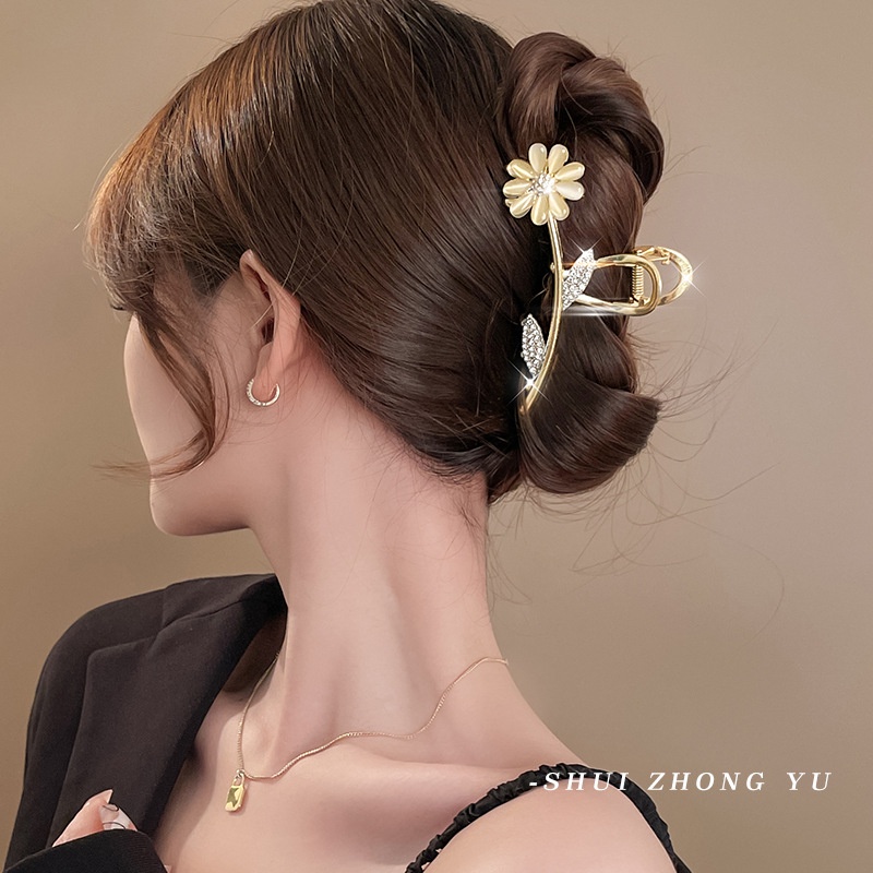 1 Kẹp Tóc Cỡ Lớn 11cm Đính Tua Rua Thời Trang Hàn Quốc