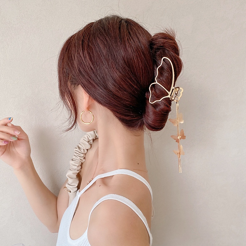 1 Kẹp Tóc Cỡ Lớn 11cm Đính Tua Rua Thời Trang Hàn Quốc