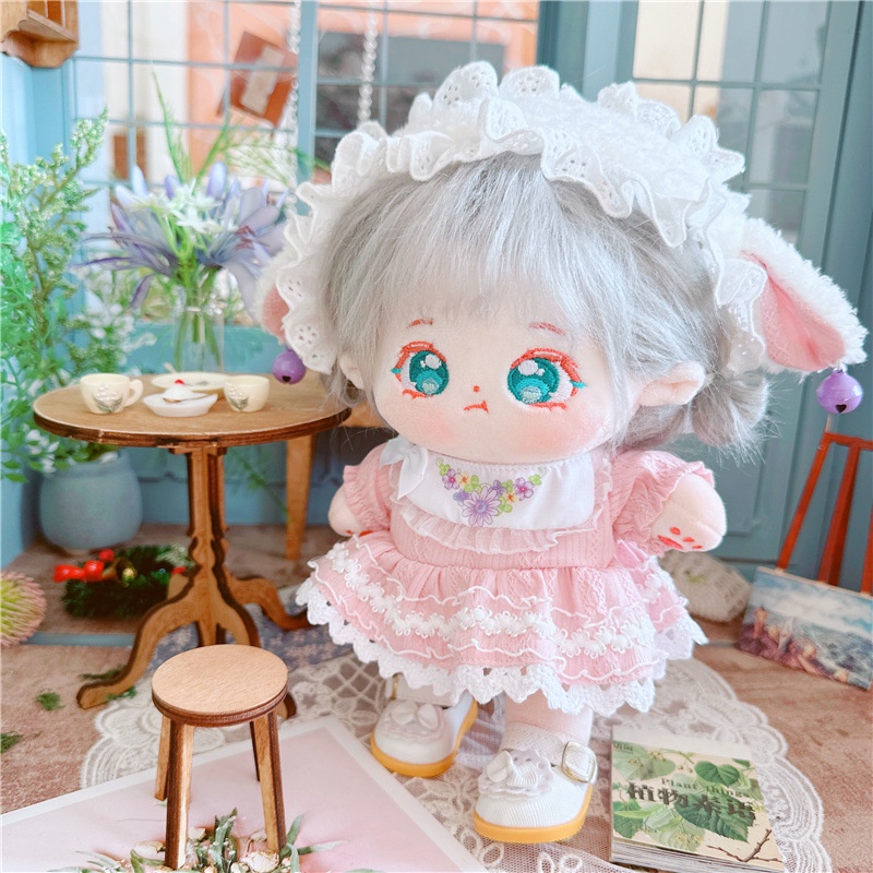 Bộ Quà Tặng Sinh Nhật Cho Búp Bê 20cm Gồm Đầm Hồng Hoa Jennie Lisa Rose Jisoo Dễ Thương