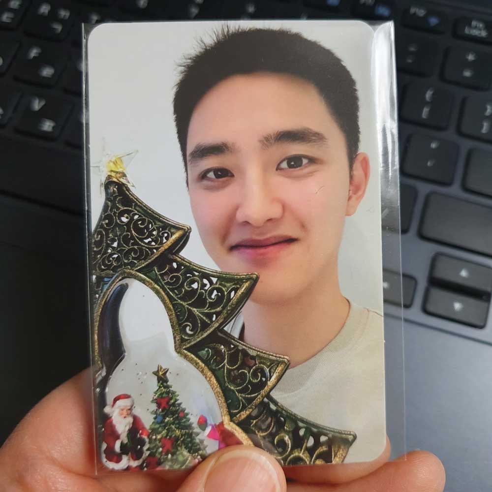 Thẻ Ảnh Giáng Sinh Màu Hồng EXO