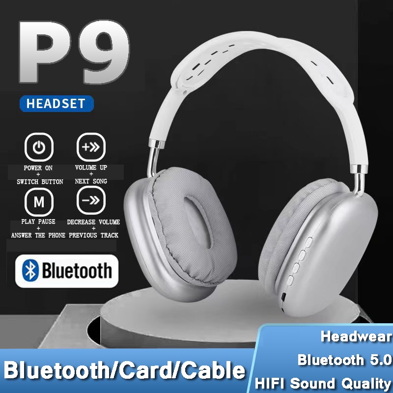 Tai Nghe Bluetooth 5.0 P9 Max Có Micro Hỗ Trợ Thẻ Nhớ TF