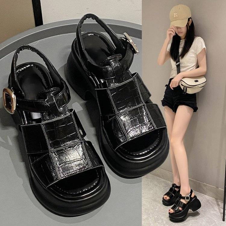 Sandal Đế Xuồng Dày 8cm Phong Cách Thời Trang Mùa Hè Mới 2023