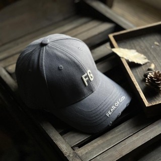 Mũ Lưỡi Trai Cứng Khoét Lỗ Sâu Thương Hiệu FG Phong Cách Đường Phố Mỹ FEAR OF God Xám / Us Cho Nam Và Nữ