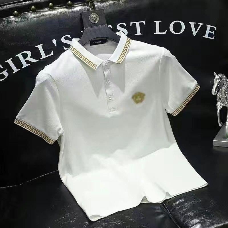Áo polo Tay Ngắn Thêu Họa Tiết Versace 2023 Thời Trang Mùa Hè Cho Nam