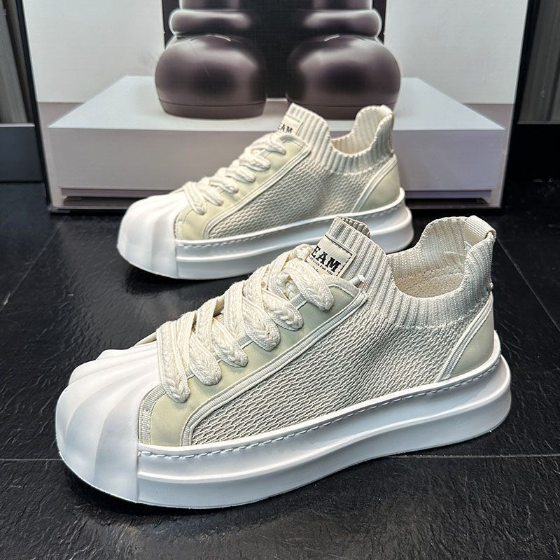 Giày Sneaker Dệt Kim Thoáng Khí Thời Trang Mùa Hè 2023 Phong Cách Hàn Quốc Cho Nam