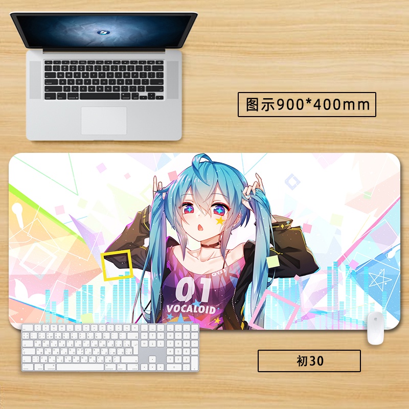 Tấm Lót Chuột Và Bàn Phím Máy Tính Cỡ Lớn In Hình Hatsune Miku Dễ Thương