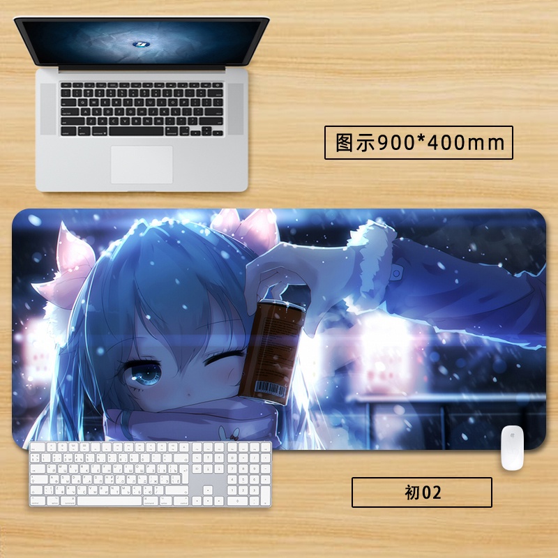 Tấm Lót Chuột Và Bàn Phím Máy Tính Cỡ Lớn In Hình Hatsune Miku Dễ Thương
