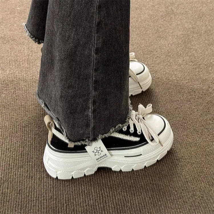 Maishi canvas shoes women s 2023 autumn new all-match women s thick-soled non-slip giày thể thao thoải mái niche sneake