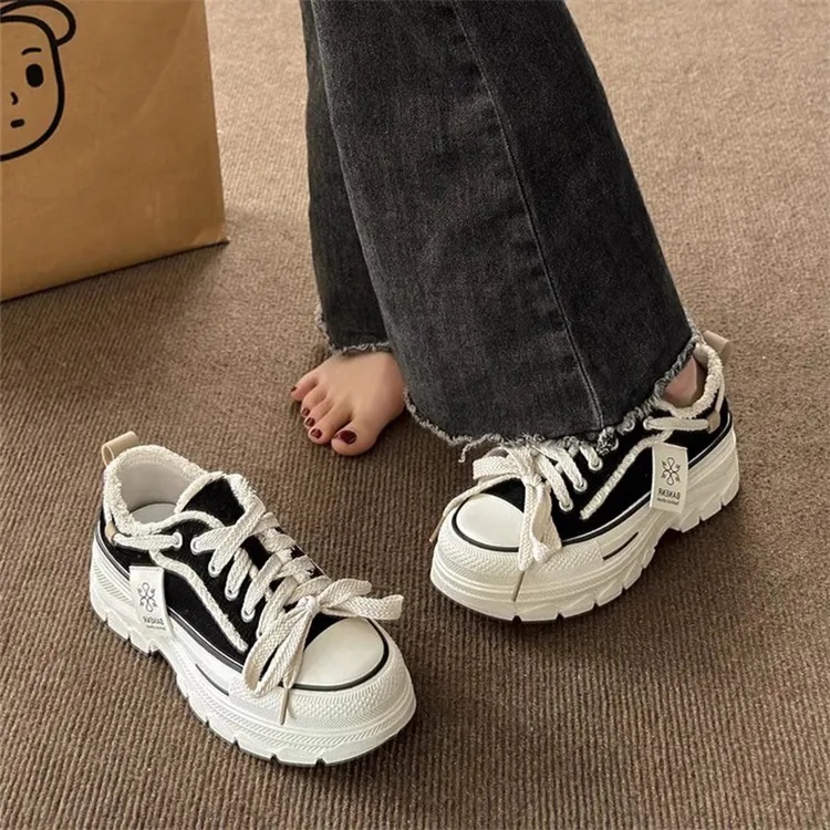 Maishi canvas shoes women s 2023 autumn new all-match women s thick-soled non-slip giày thể thao thoải mái niche sneake