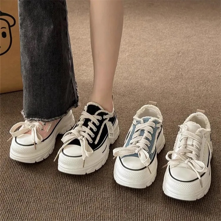 Maishi canvas shoes women s 2023 autumn new all-match women s thick-soled non-slip giày thể thao thoải mái niche sneake