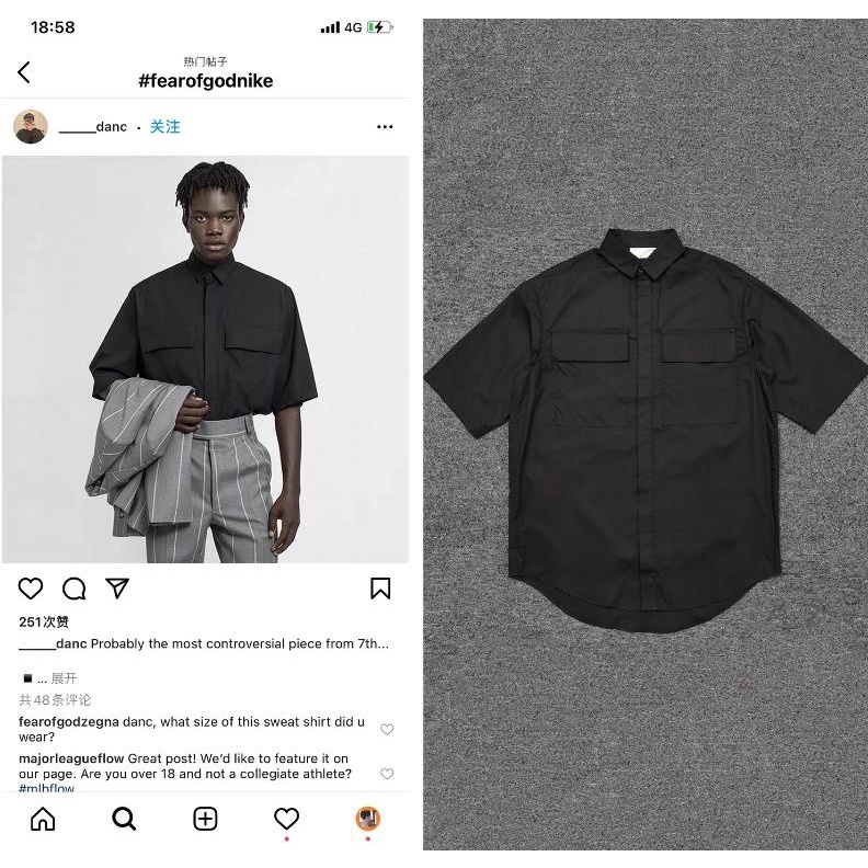 Sợ Hãi Sương Mù Của Thần Thứ 7 Áo Sơ Mi Có Túi