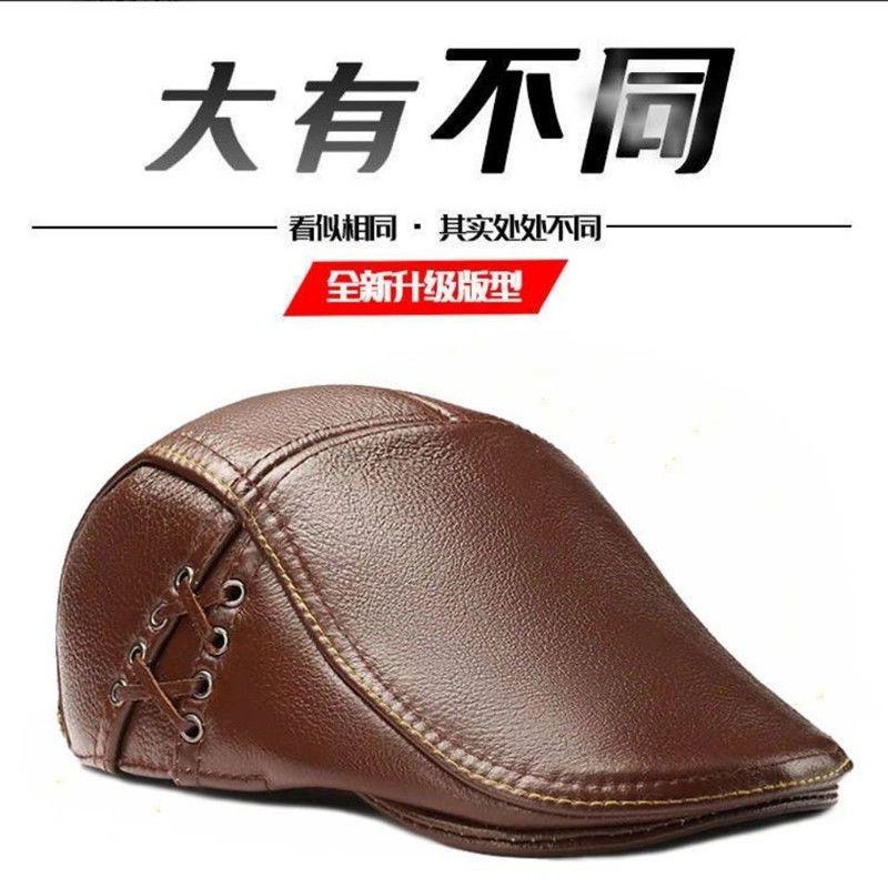 Mũ Nồi Da Bò Mỏng Thời Trang Thu Đông Hàn Quốc Cho Nam Trung Niên