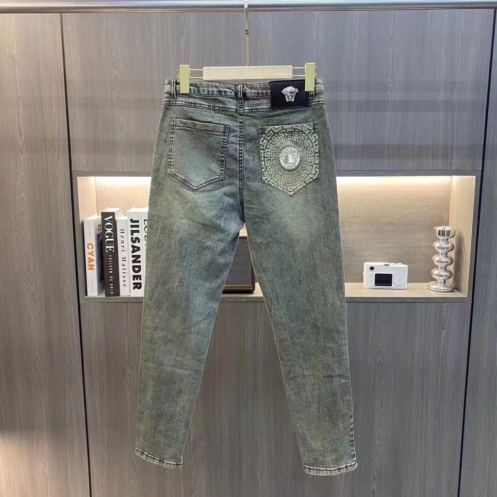 Versace Quần jeans Dài Thêu Họa Tiết Thời Trang Cho Nam