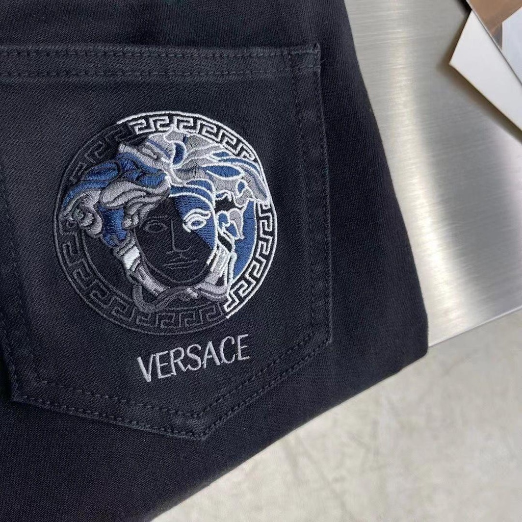 Versace Quần jeans Dài Thêu Họa Tiết Thời Trang Cho Nam