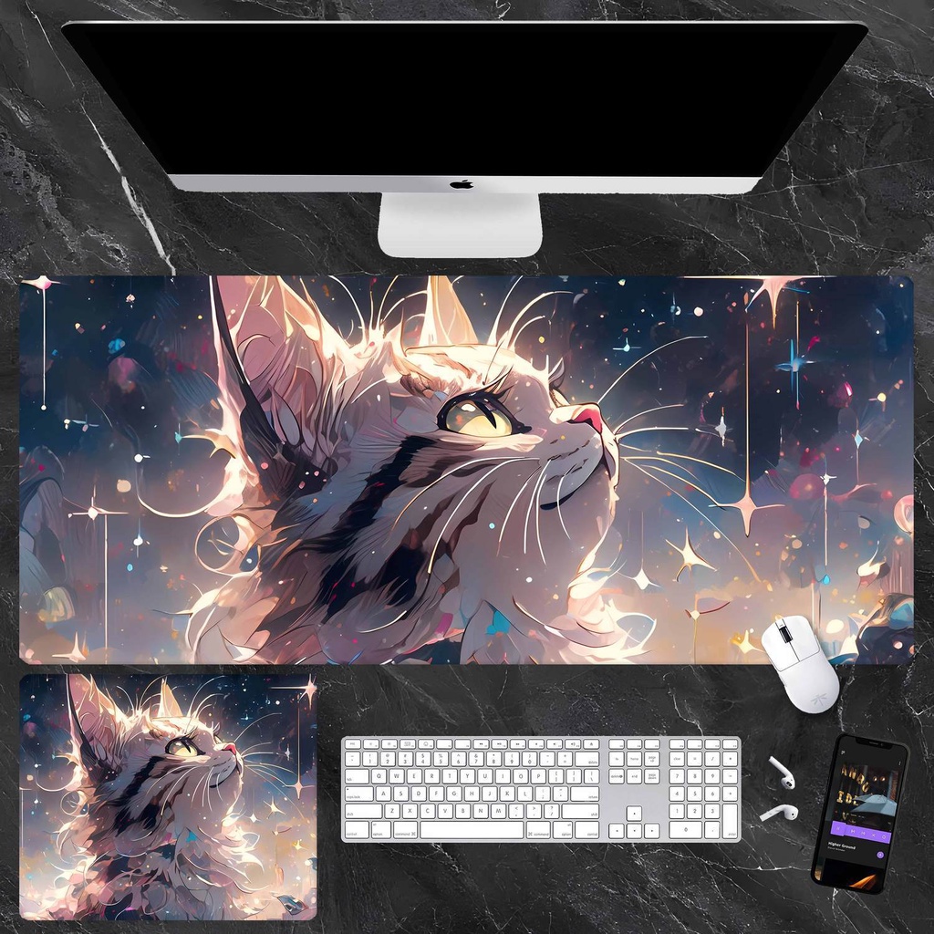 Tấm Lót Chuột Bàn Phím Máy Tính Hai Chiều In Hình anime Bầu Trời Đầy Sao Dễ Thương