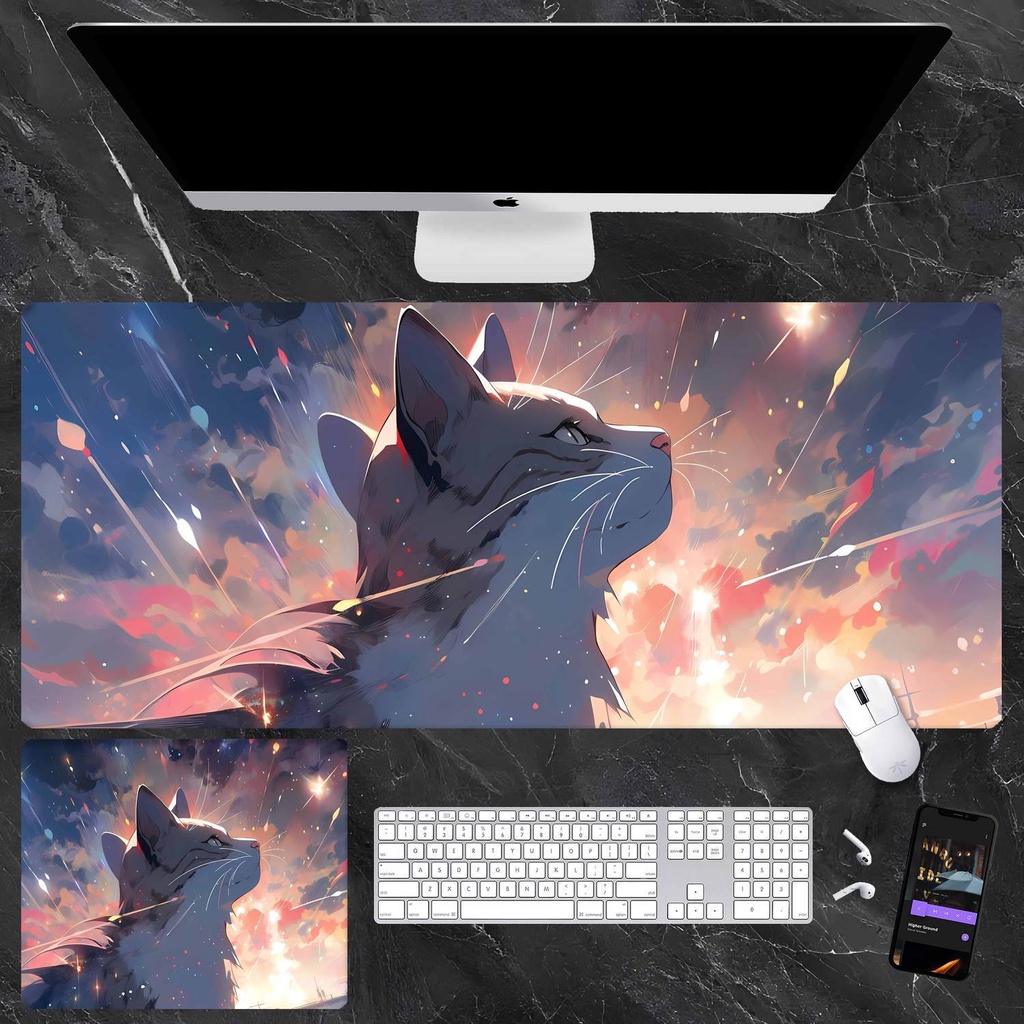 Tấm Lót Chuột Bàn Phím Máy Tính Hai Chiều In Hình anime Bầu Trời Đầy Sao Dễ Thương