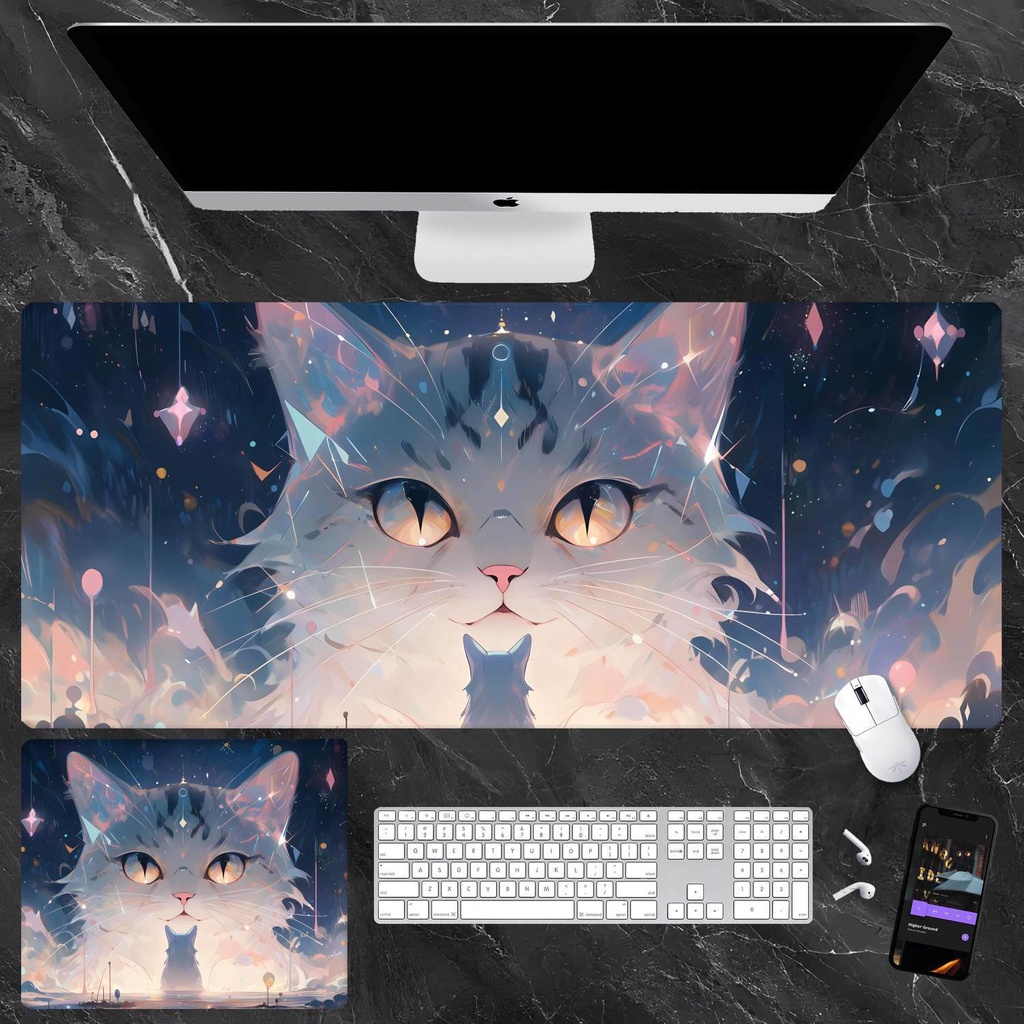 Tấm Lót Chuột Bàn Phím Máy Tính Hai Chiều In Hình anime Bầu Trời Đầy Sao Dễ Thương