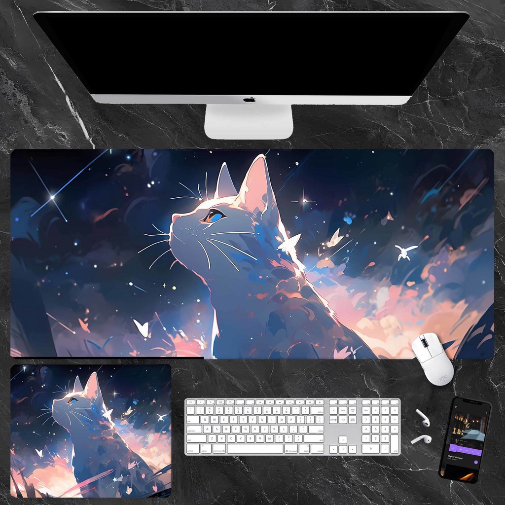 Tấm Lót Chuột Bàn Phím Máy Tính Hai Chiều In Hình anime Bầu Trời Đầy Sao Dễ Thương