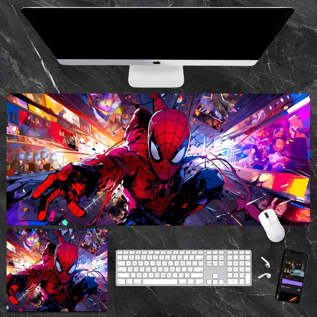 Tấm Lót Chuột Và Bàn Phím Chơi game Cỡ Lớn In Hình marvel iron man batman cd joker Cho Bé Trai