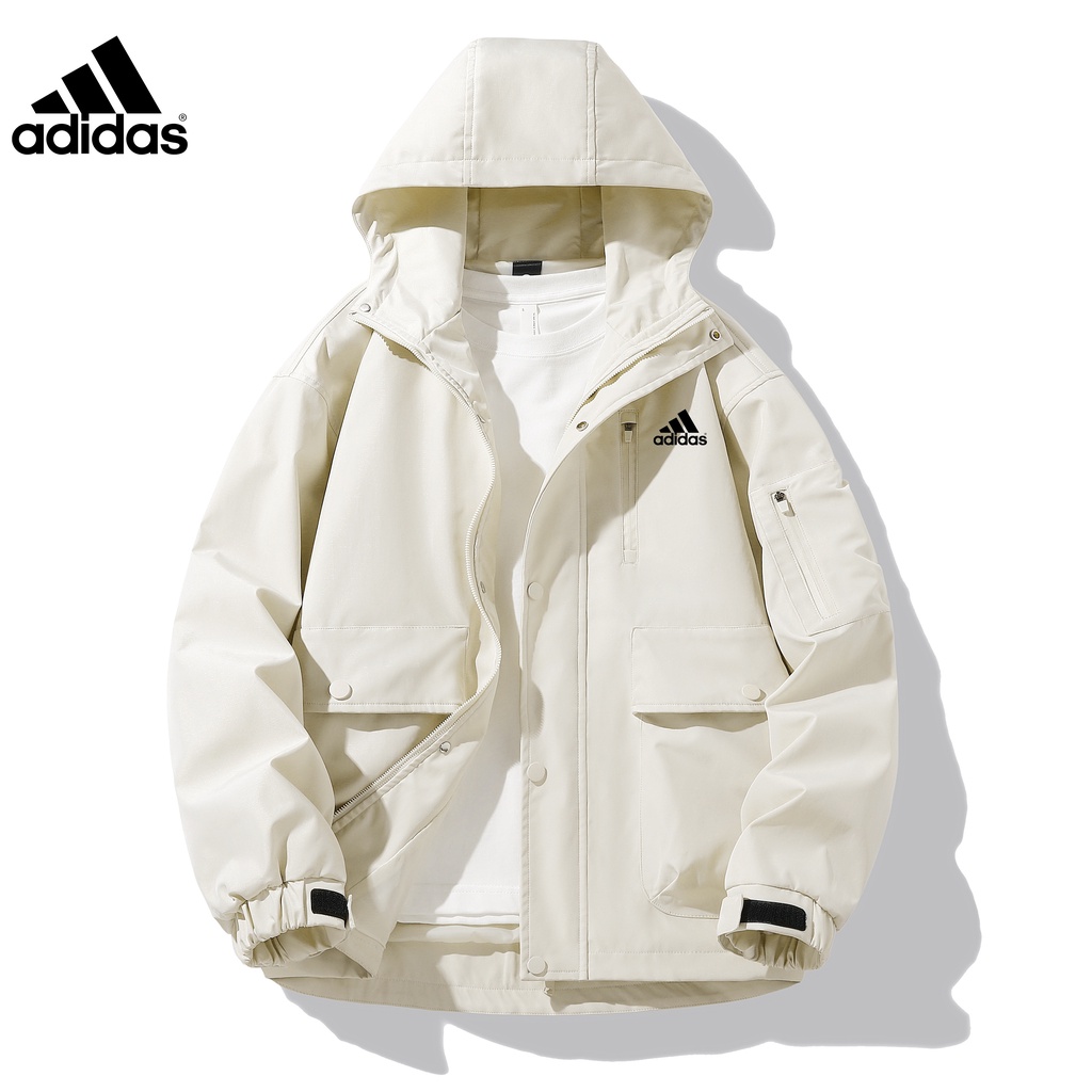Áo Khoác Gió adidas Có Mũ Trùm Dáng Rộng Thời Trang Cho Cặp Đôi (915)