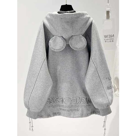 Áo khoác nữ mùa hè áo khoác nữ có mũ Áo khoác hàng châu Âu áo hoodie cỡ lớn rộng rãi có mũ liền tai dễ thương mẫu mới thu đông năm 2023 nữ lót nhung dày dặn