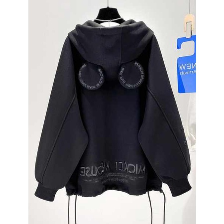 Áo khoác nữ mùa hè áo khoác nữ có mũ Áo khoác hàng châu Âu áo hoodie cỡ lớn rộng rãi có mũ liền tai dễ thương mẫu mới thu đông năm 2023 nữ lót nhung dày dặn