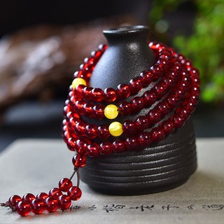Zhaofei set 108 vòng tay hạt hổ phách 6mm 11.8mm