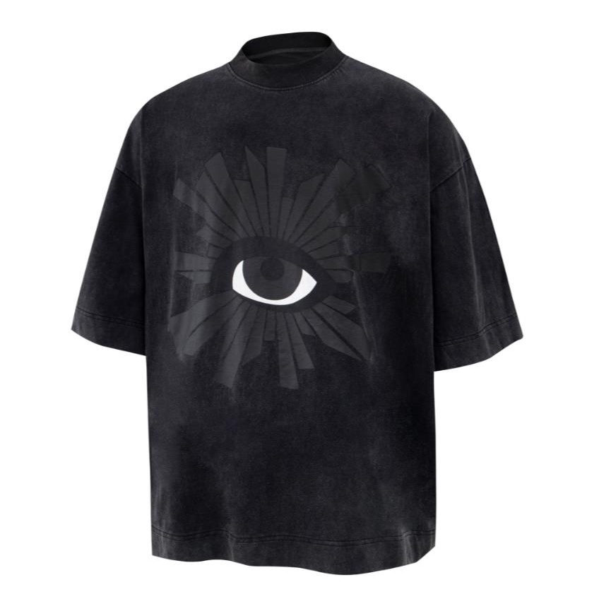 Mới Áo Thun Ngắn Tay In Hình Mắt Quỷ Độc Đáo Cá Tính